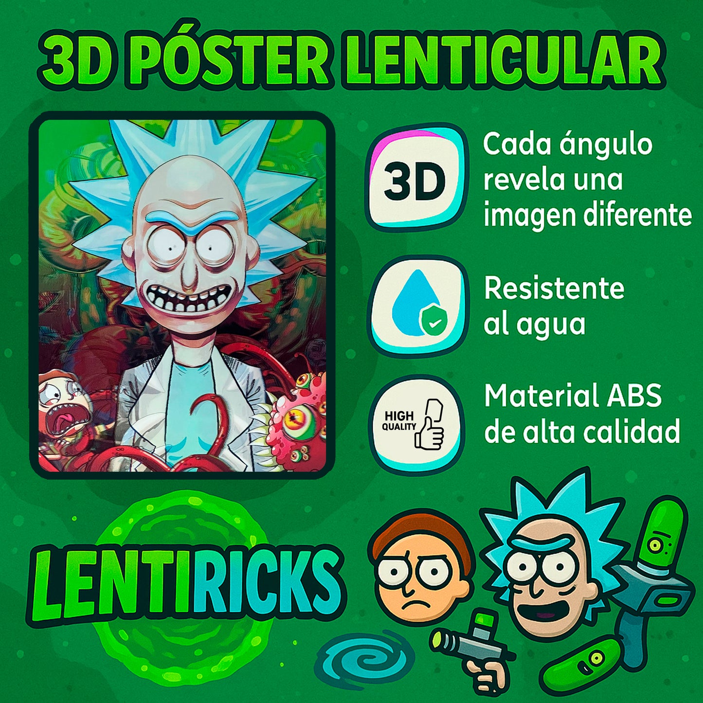Póster 3D Personaje Anime